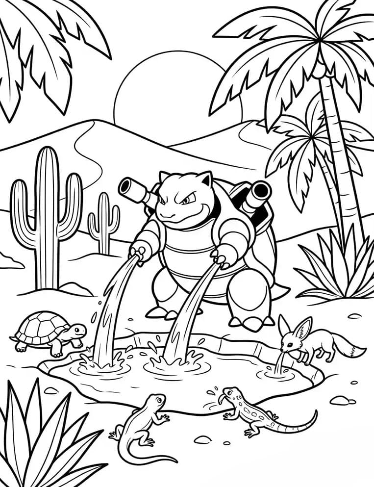 Blastoise Coloring Outline jb